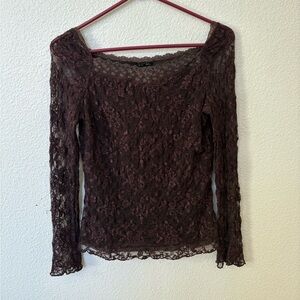 Alison Sheri Lace Blouse in Deep Brown